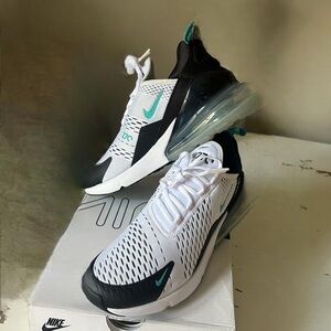 NWT Nike Air Max 270 White Black Teal Men's Shoes | size 9.5
